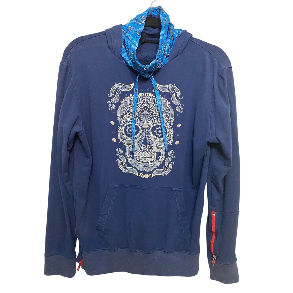 Iay Guey Skull Hoodie With Kangaroo Pockets‎ Men's Size M